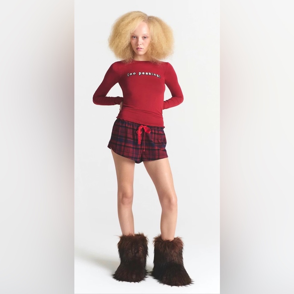 SKIMS SLEEP FLANNEL SHORT SET